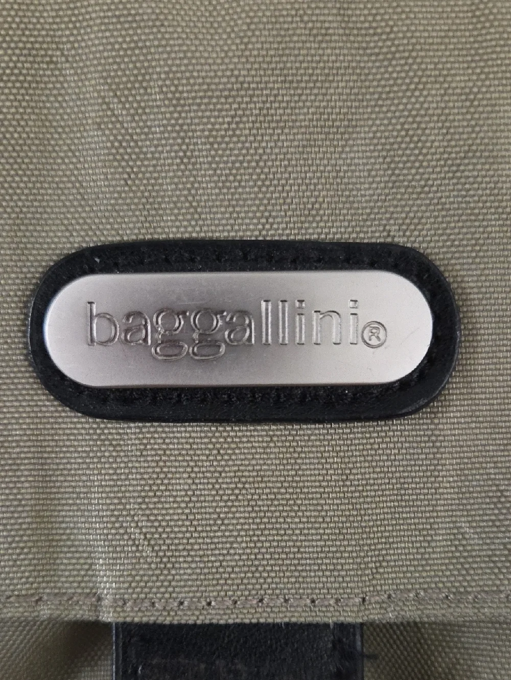 Baggallini Canvas Khaki Backpack with Black Trim